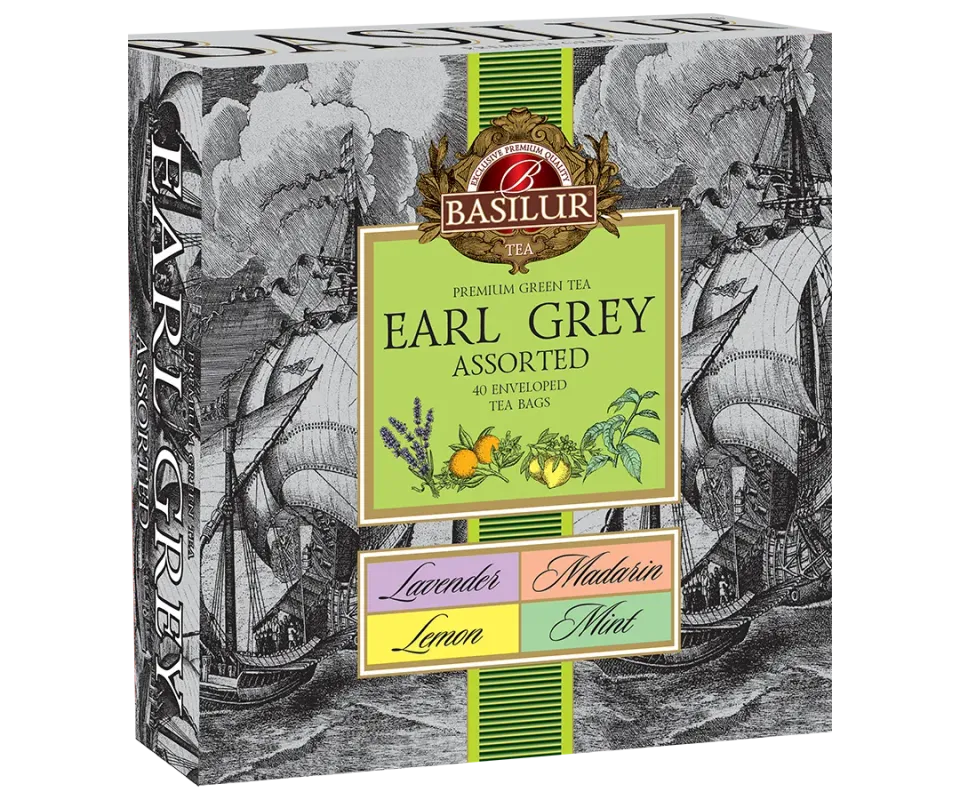 Basilur Earl Grey Green tebreve 40 stk 4 smage