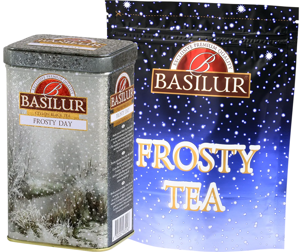 Basilur Frosty Day sort te dåse 85g vinter