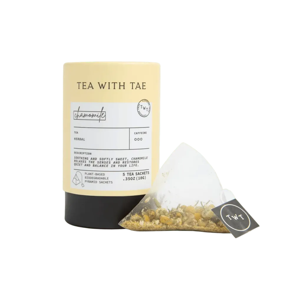 Tea with Tae Chamomile urtete tube 5 breve blomst