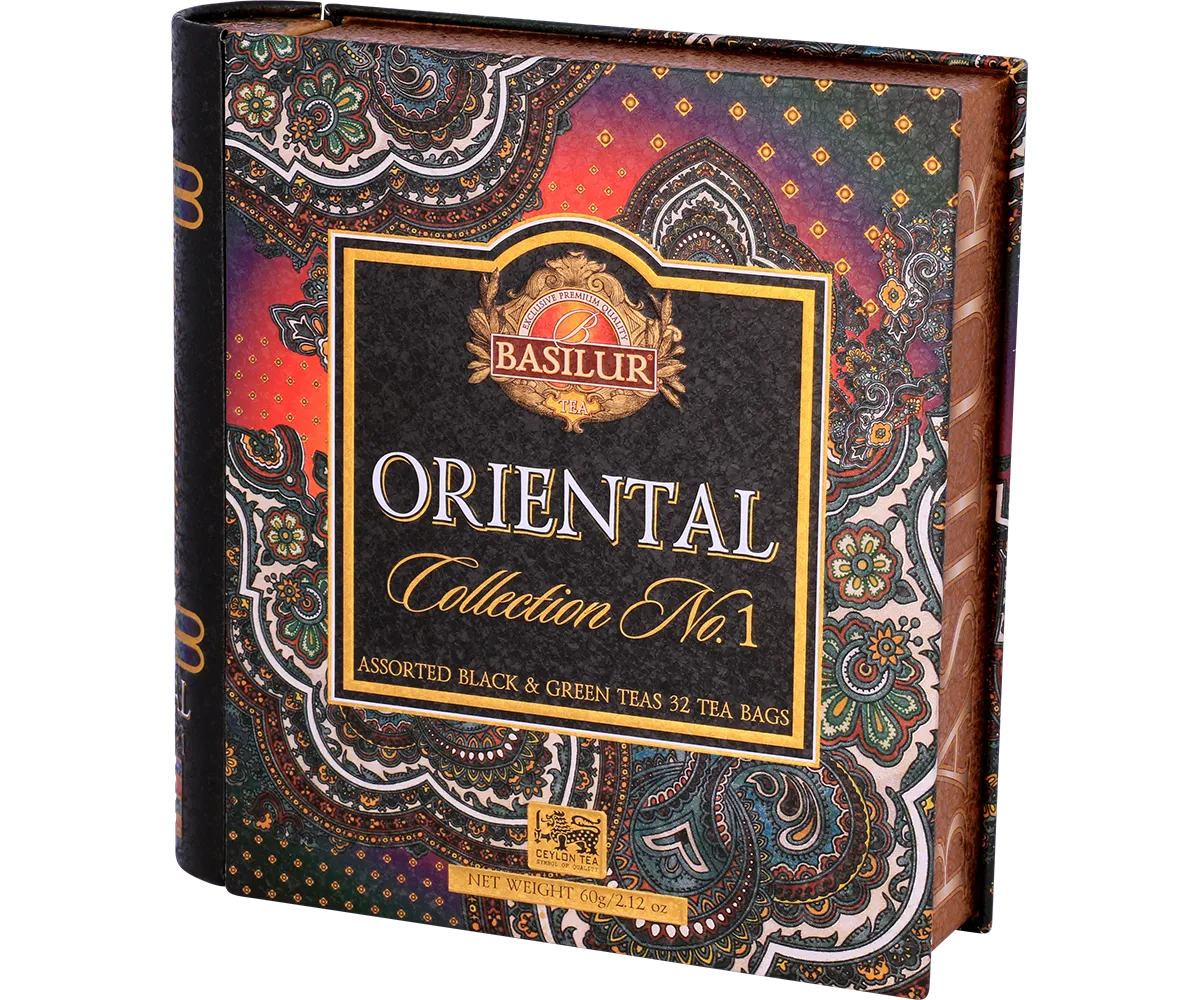 Basilur Oriental Collection Tea Book te 32 breve sort og grøn
