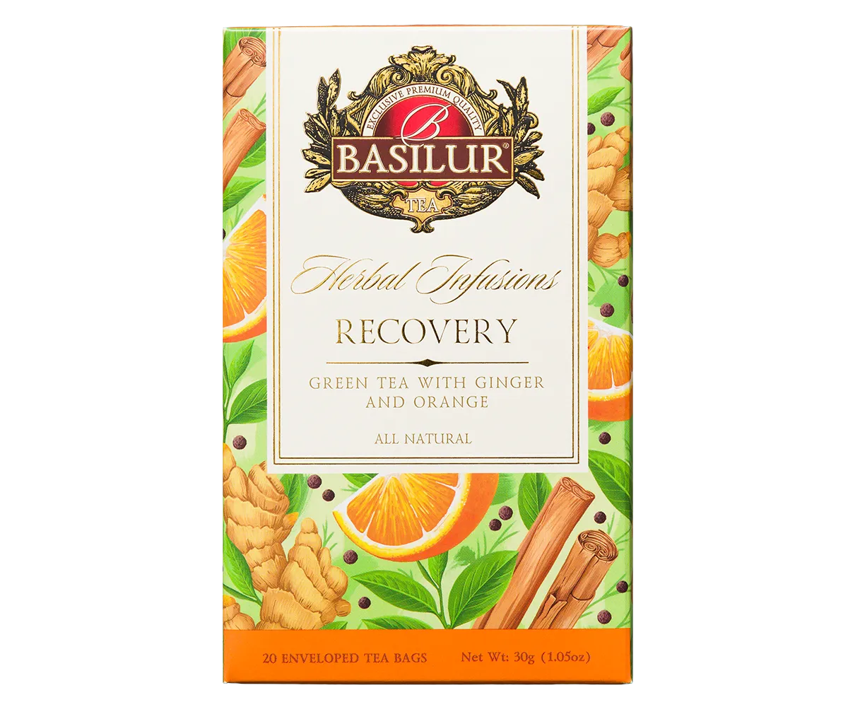 Basilur Herbal Infusions Recovery grøn te 20 breve mynte