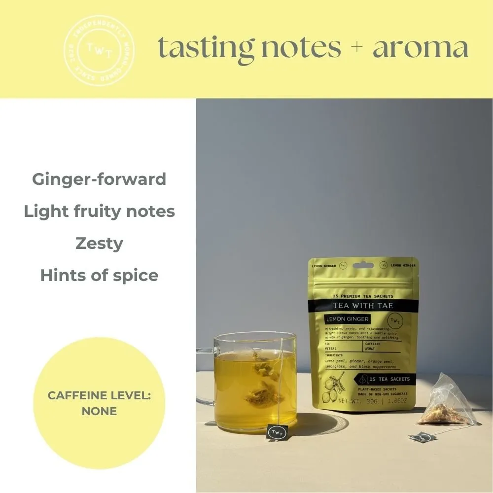 Tea with Tae Lemon Ginger Hot Tea urtete 30 breve koffeinfri