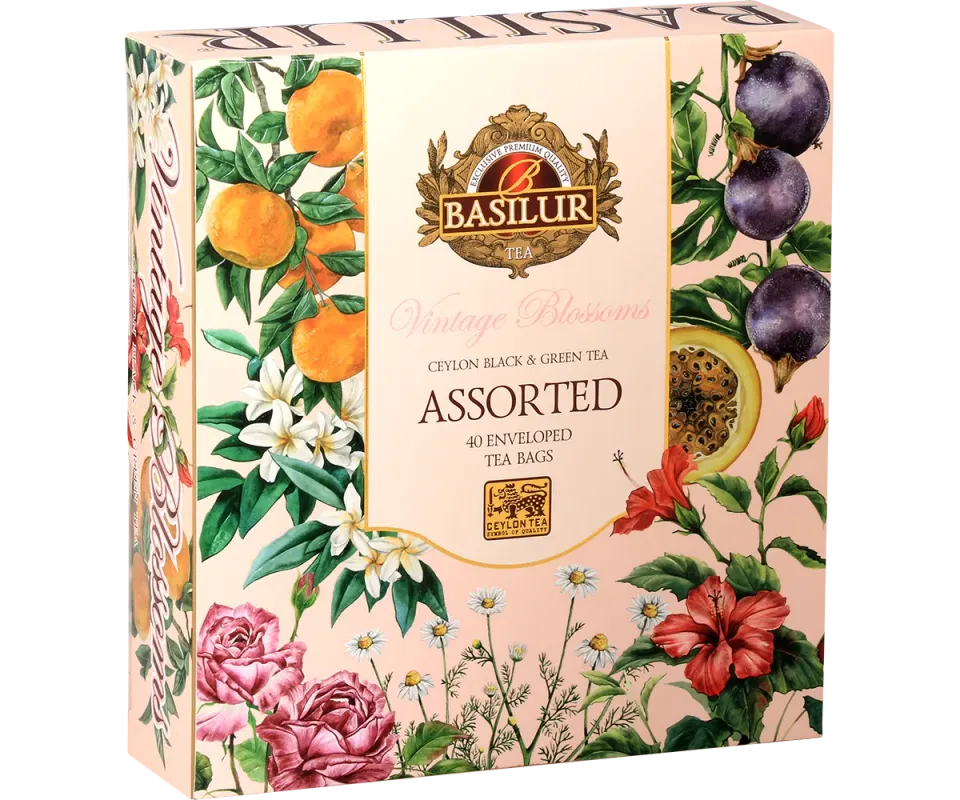 Basilur Vintage Blossoms tebreve 40 stk blandet