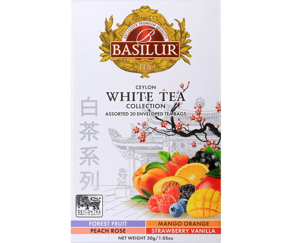 Basilur Ceylon White Tea hvid te 20 breve 4 smage mild