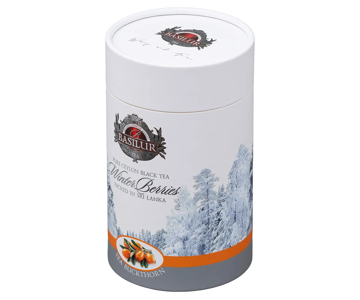 Basilur Winter Berries Sea Buckthorn sort te 75g havtorn