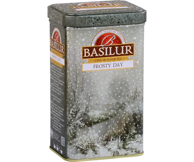 Basilur Frosty Day sort te dåse 85g vinter