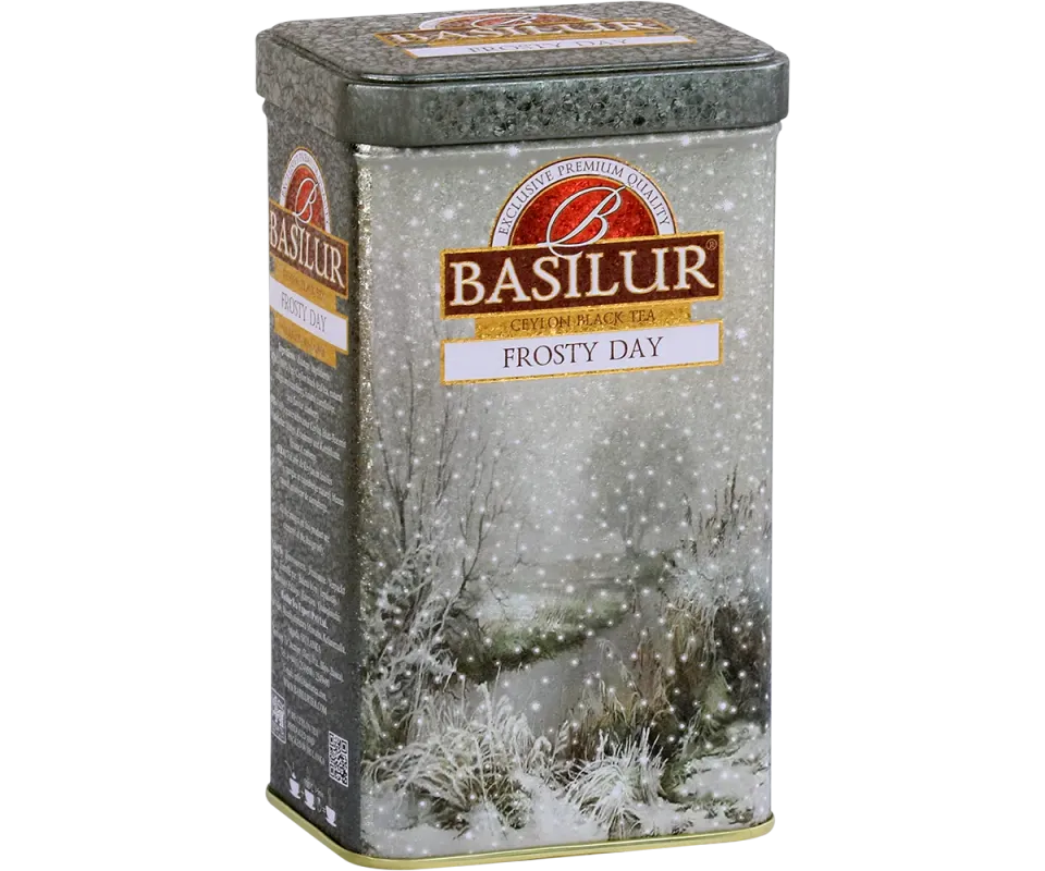 Basilur Frosty Day sort te dåse 85g vinter