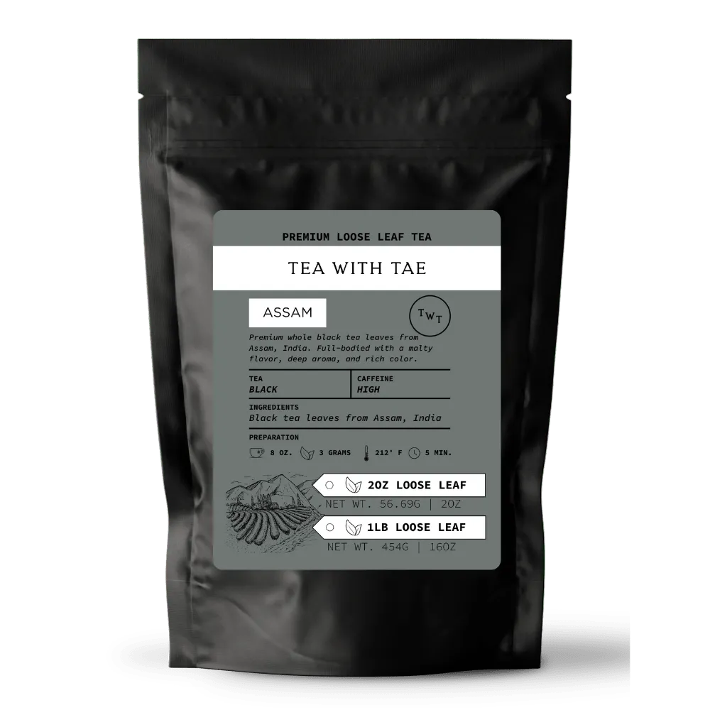 Tea with Tae Assam løs te 2 oz kraftig malt