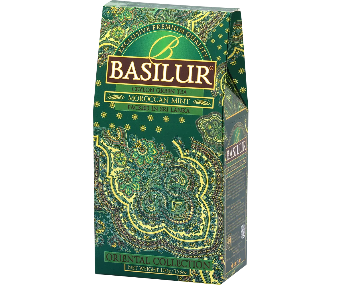 Basilur Moroccan Mint grøn te refill 100g mynte