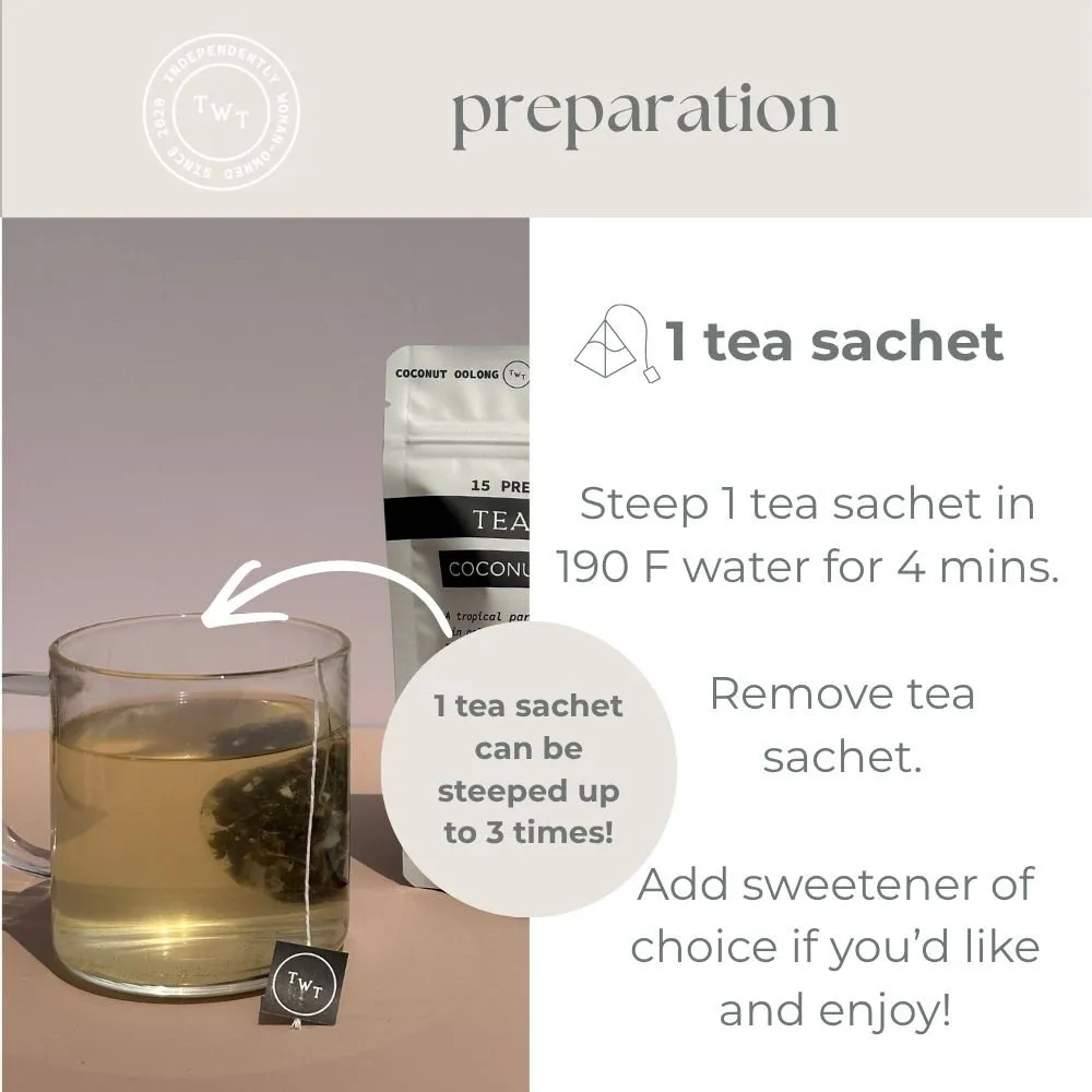 Tea with Tae Coconut Oolong te 30 breve mild koffein
