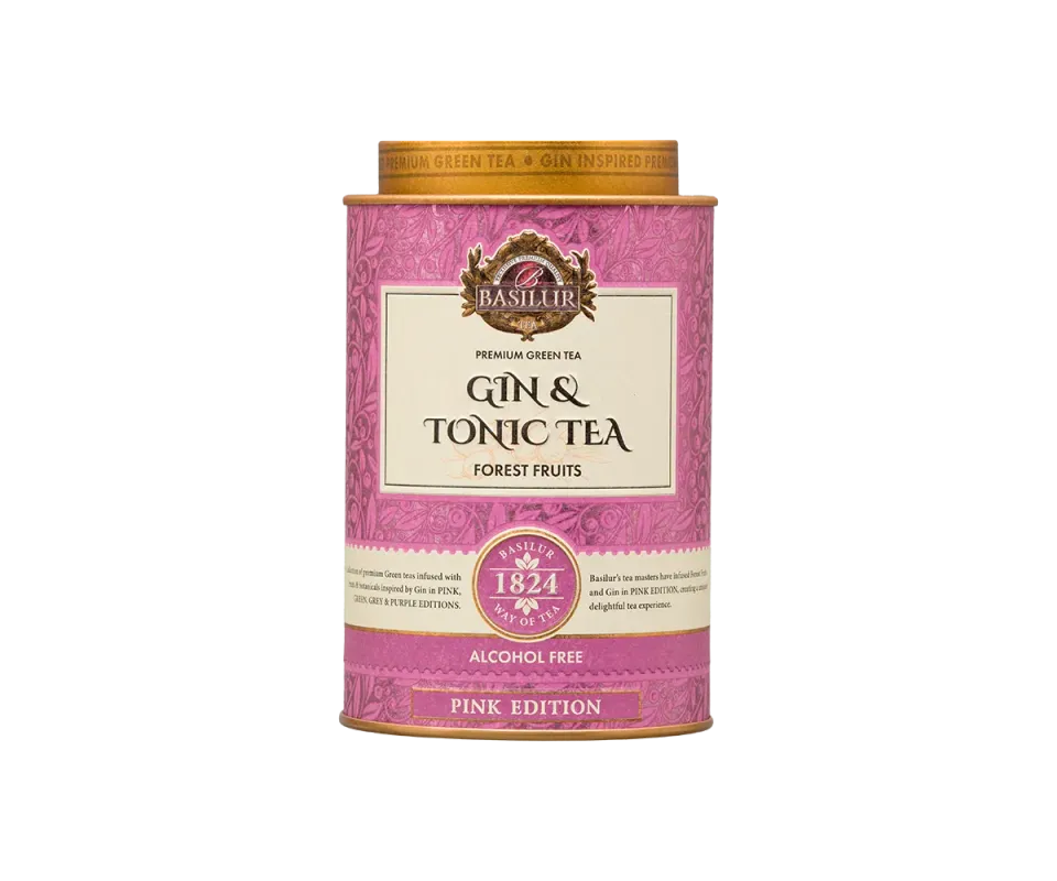 Basilur Gin Tea Pink Edition grøn te 75g gin tonic