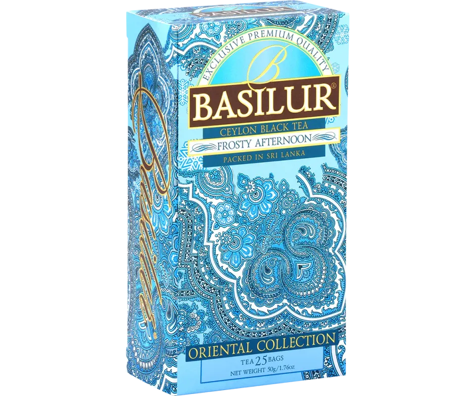 Basilur Frosty Afternoon sort te 25 breve kornblomst