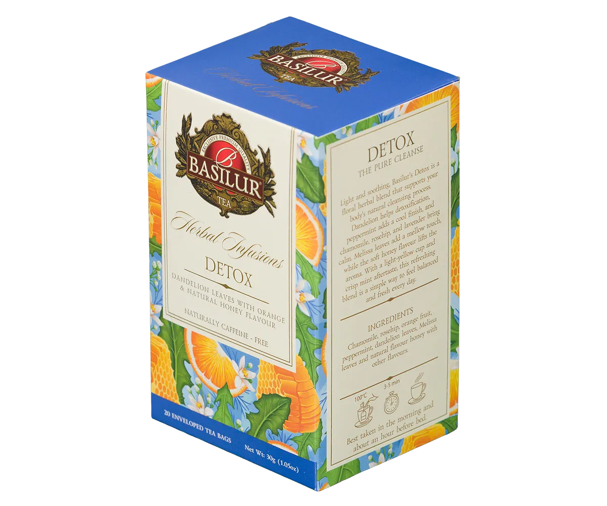 Basilur Herbal Infusions Detox urtete 20 breve med mynte