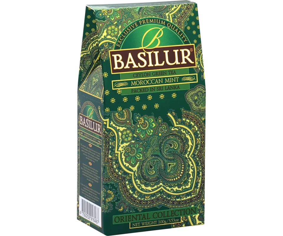 Basilur Moroccan Mint grøn te refill 100g mynte