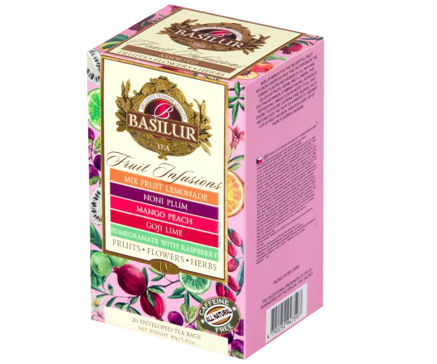 Basilur Fruit Infusions frugt te 20 breve koffeinfri