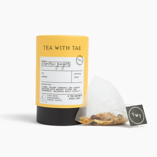 Tea with Tae Turmeric Ginger urtete tube 5 breve