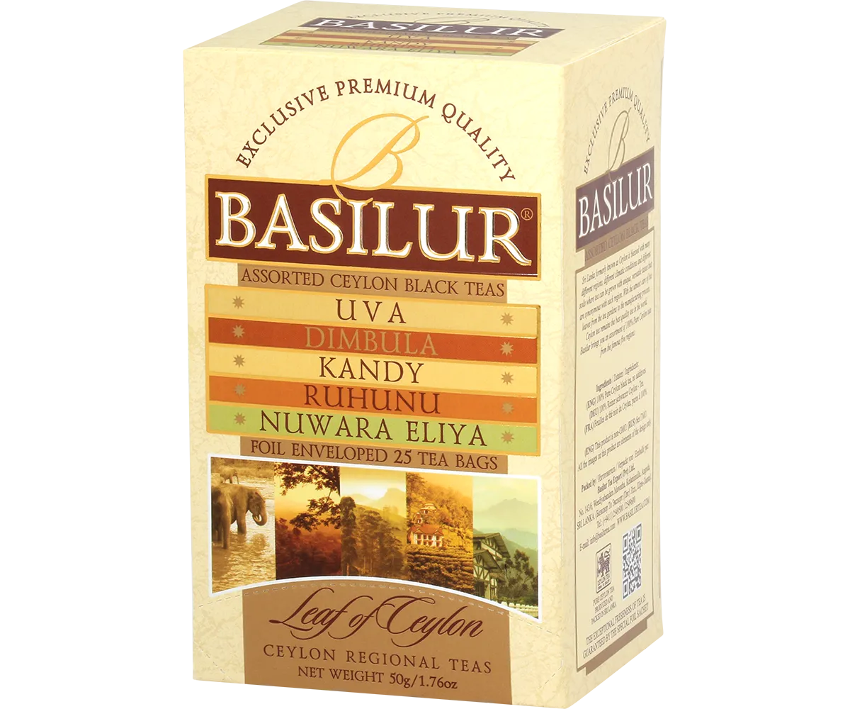 Basilur Leaf of Ceylon Assorted sort te 25 breve 5 regioner