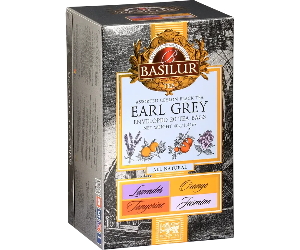 Basilur Earl Grey tebreve 20 stk 4 smagsvarianter