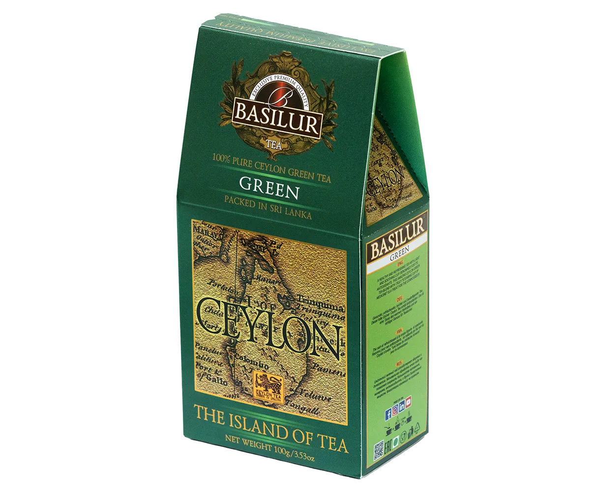 Basilur Pure Ceylon Green grøn te 100g mild uren