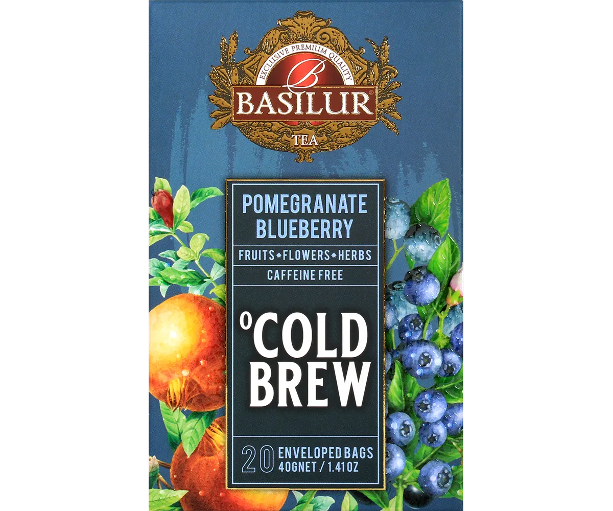 Basilur Cold Brew Pomegranate Blueberry te 20 breve bær