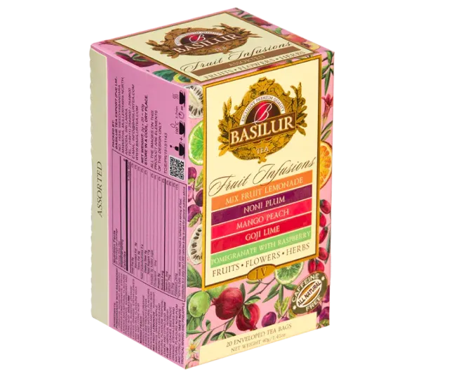 Basilur Fruit Infusions frugt te 20 breve koffeinfri