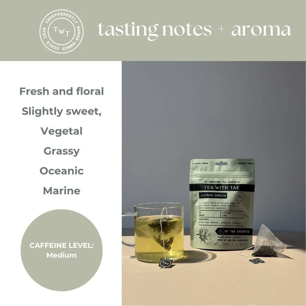 Tea with Tae Jasmine Green tebreve 30 stk grøn jasminte