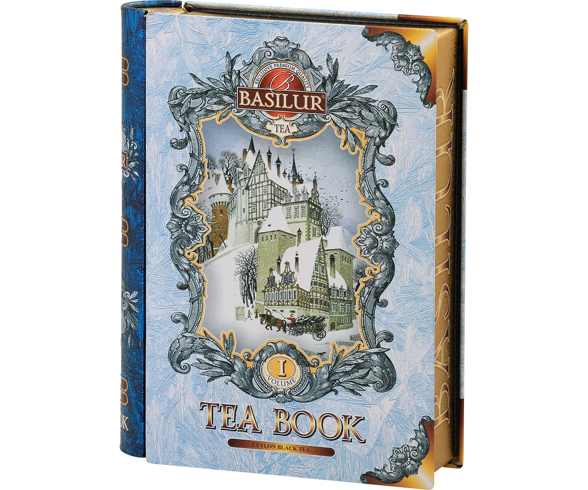 Basilur Tea Book I Blue Cornflower løs sort te 100g mandel