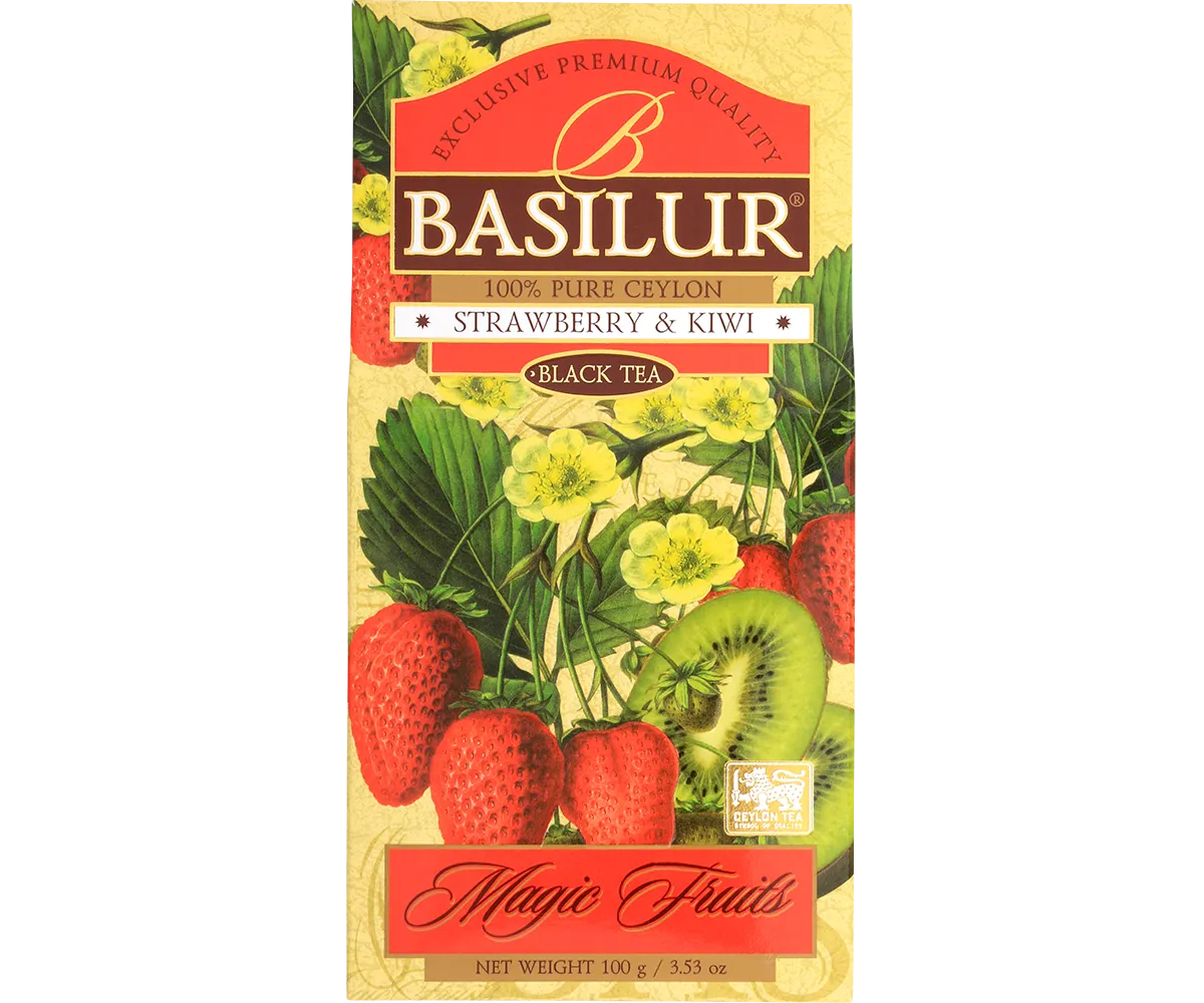 Basilur Magic Fruits Strawberry Kiwi løs te 100g sød