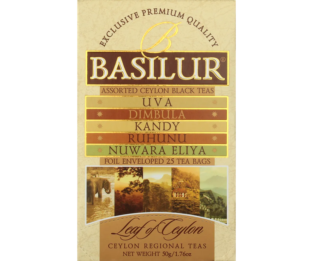 Basilur Leaf of Ceylon Assorted sort te 25 breve 5 regioner