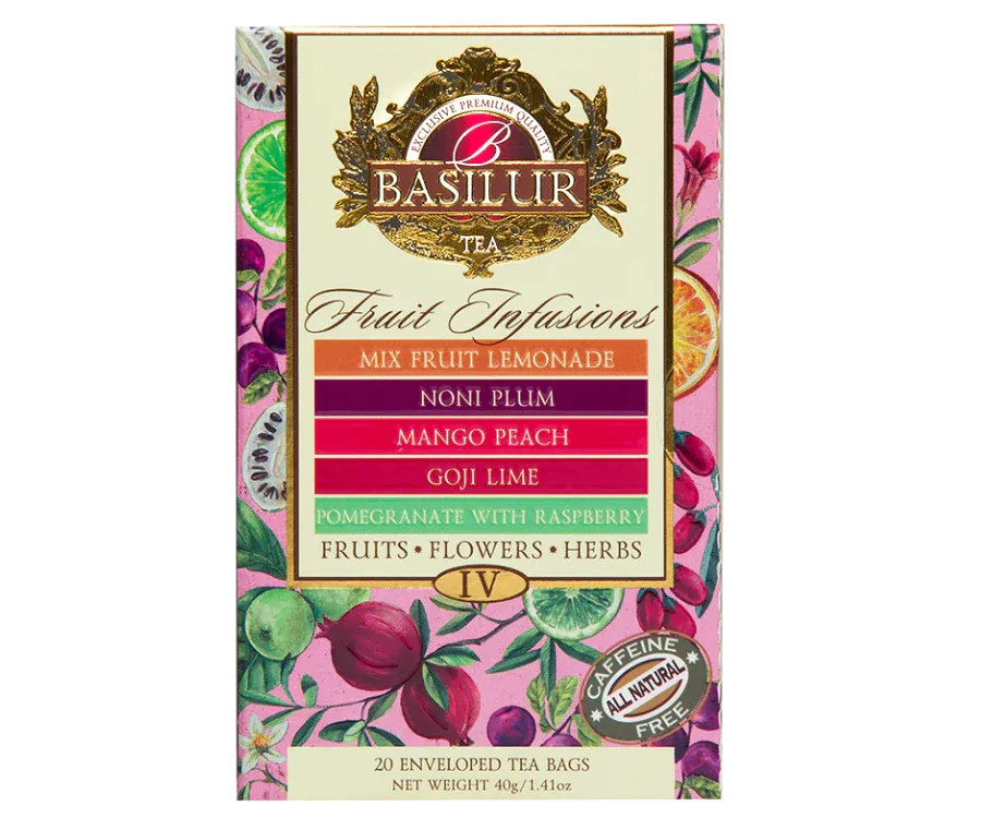Basilur Fruit Infusions frugt te 20 breve koffeinfri