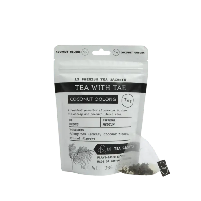 Tea with Tae Coconut Oolong te 15 breve kokos