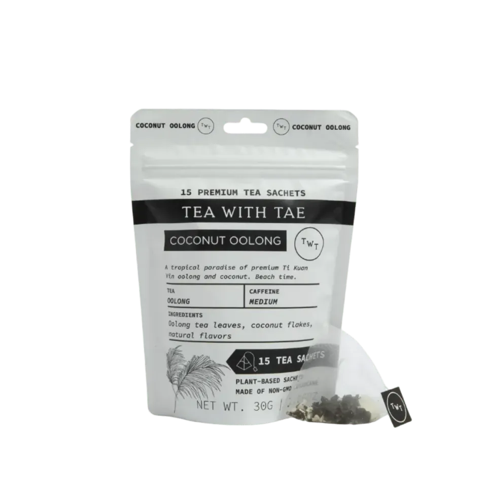 Tea with Tae Coconut Oolong te 15 breve kokos
