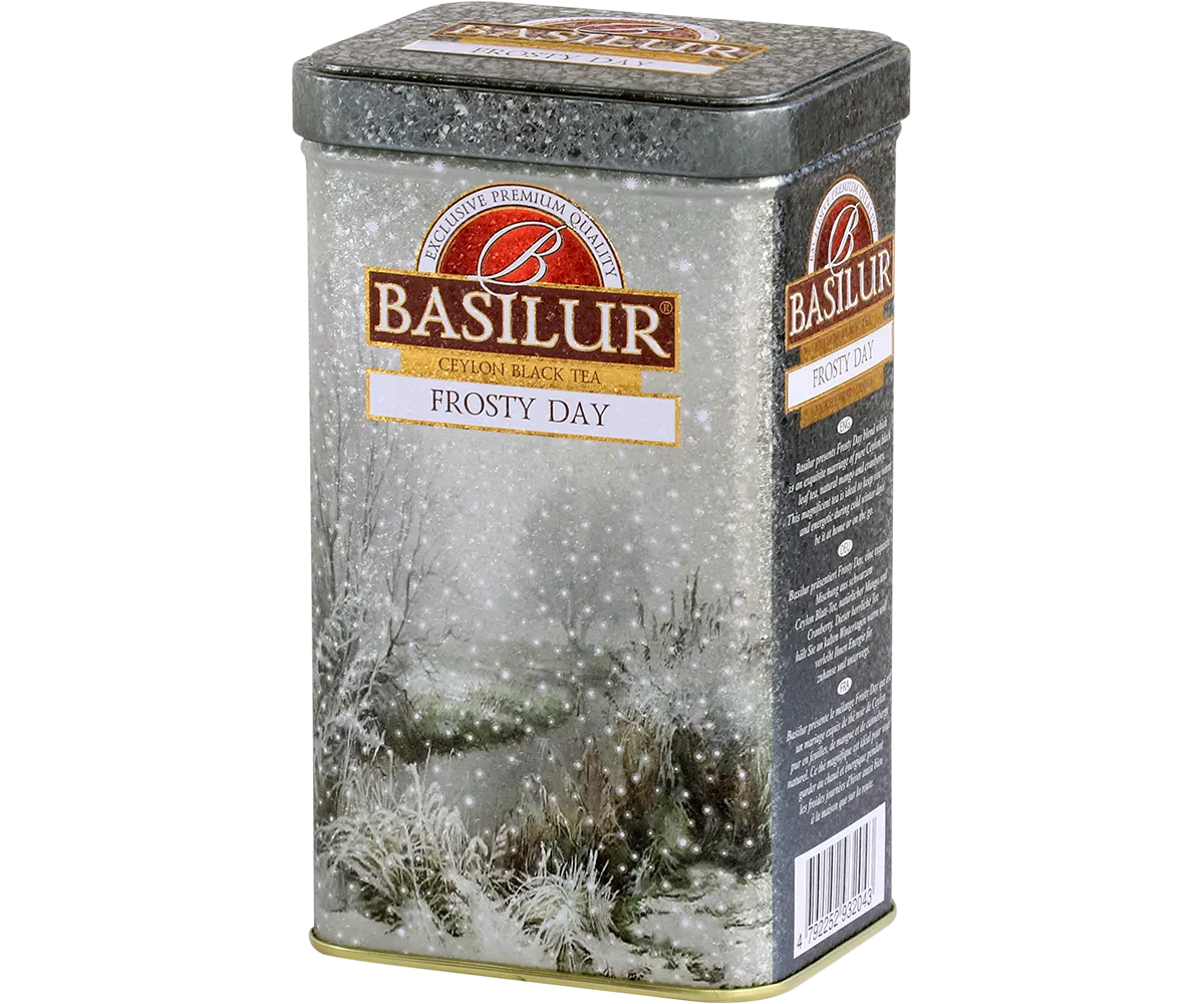 Basilur Frosty Day sort te dåse 85g vinter