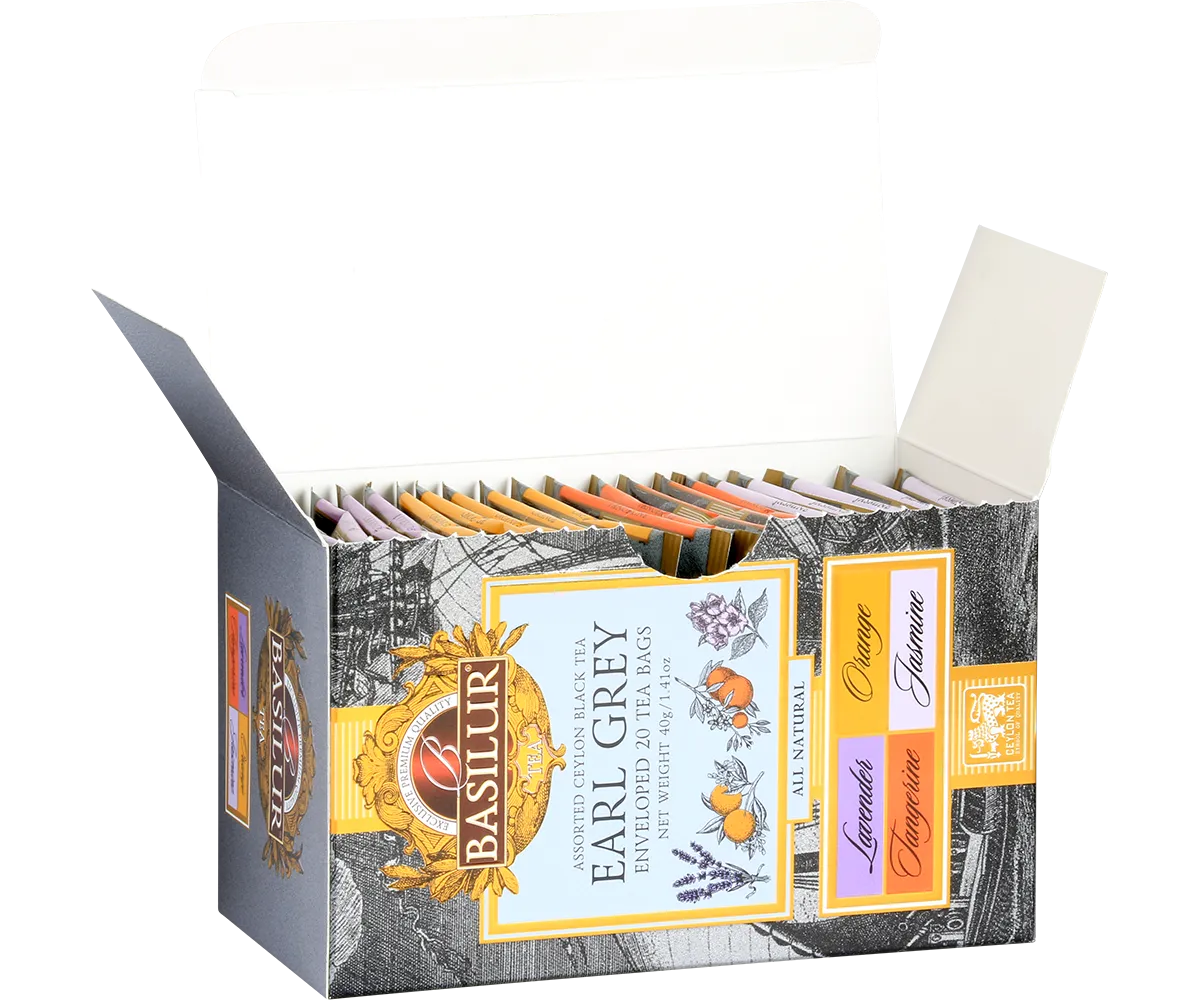 Basilur Earl Grey tebreve 20 stk 4 smagsvarianter