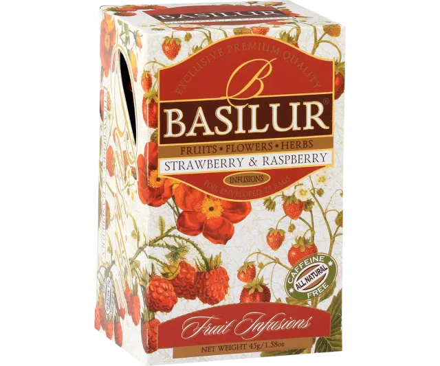 Basilur Fruit Infusions Strawberry Raspberry te 20 breve bær