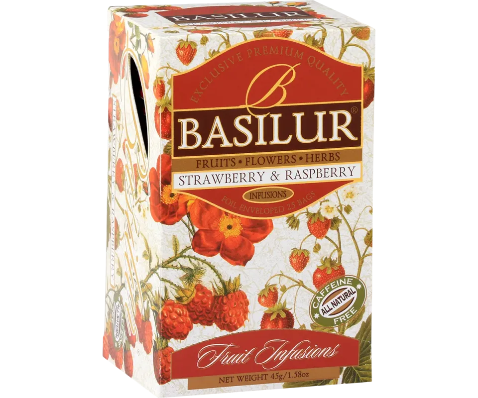Basilur Fruit Infusions Strawberry Raspberry te 20 breve bær