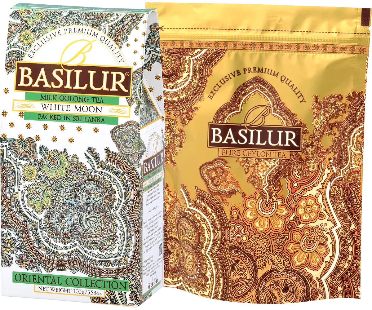 Basilur White Moon milk oolong løs te 100g cremet
