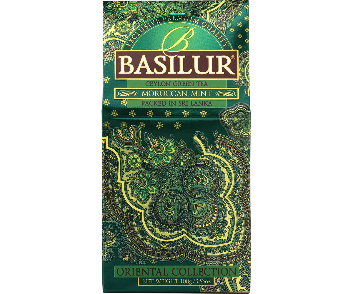 Basilur Moroccan Mint grøn te refill 100g mynte