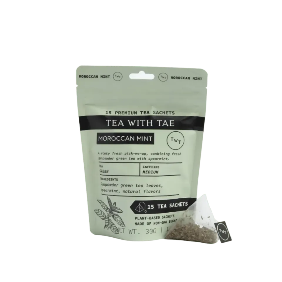 Tea with Tae Moroccan Mint grøn te 15 breve frisk mynte