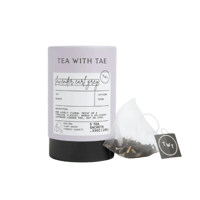 Tea with Tae Lavender Earl Grey mini te rør 5 breve sort