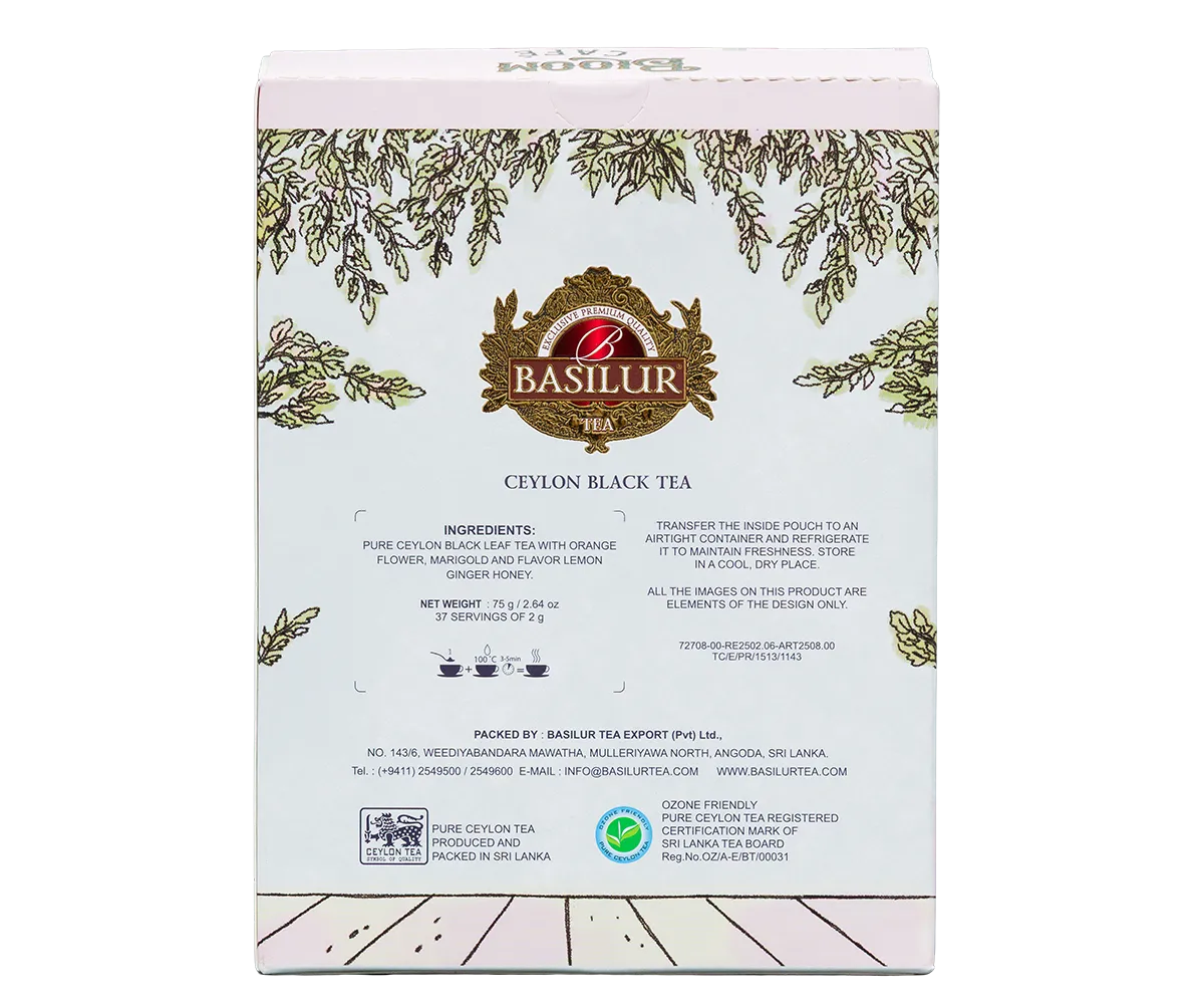 Basilur Bloom Café Zesty Twist sort te 75g ingefær