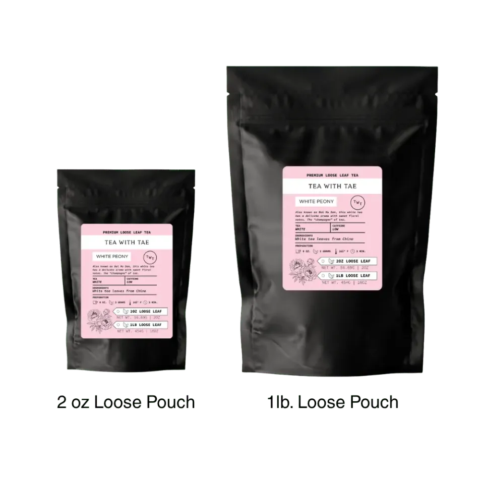 Tea with Tae White Peony løs te 2 oz mild