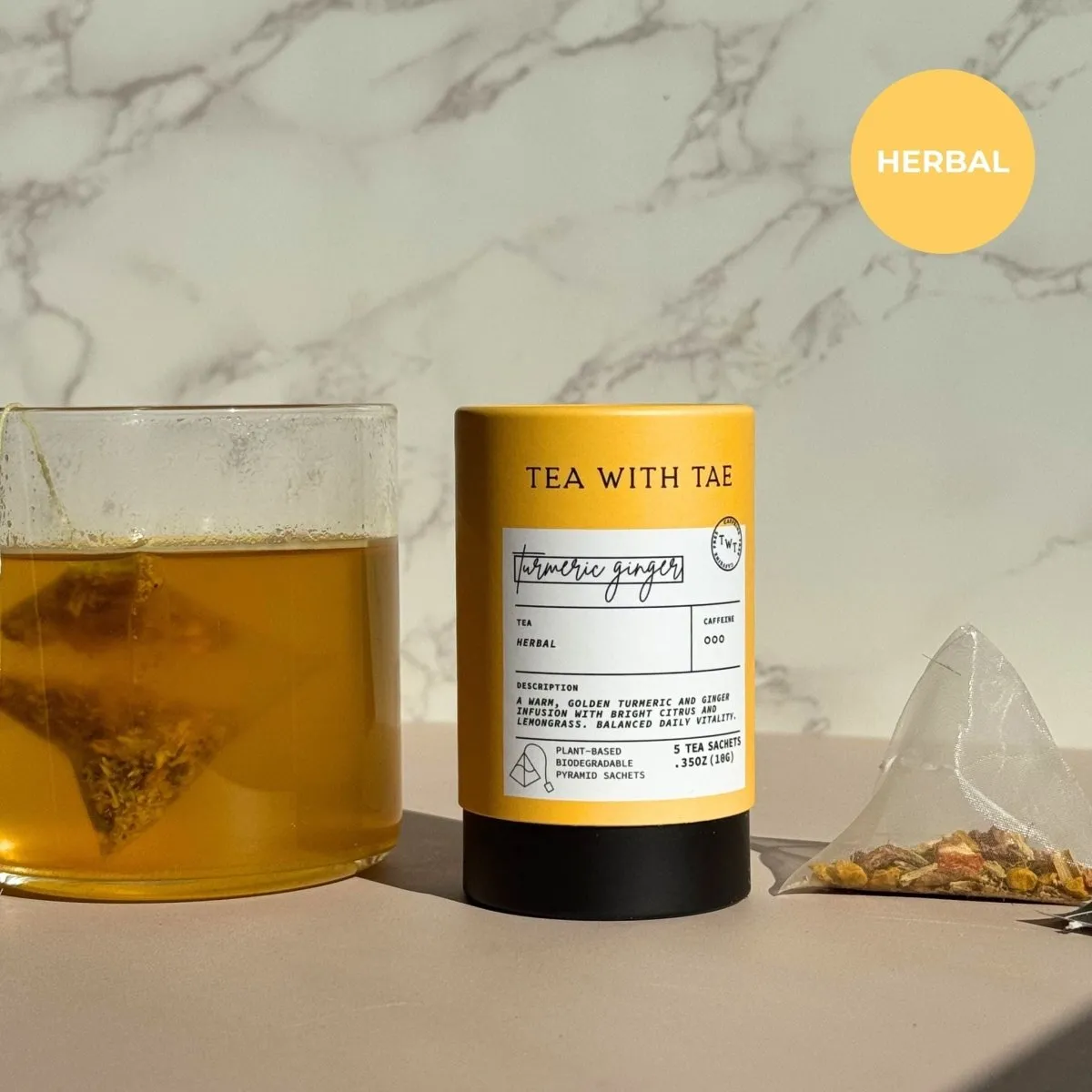 Tea with Tae Turmeric Ginger Mini Tube urtete 5 breve