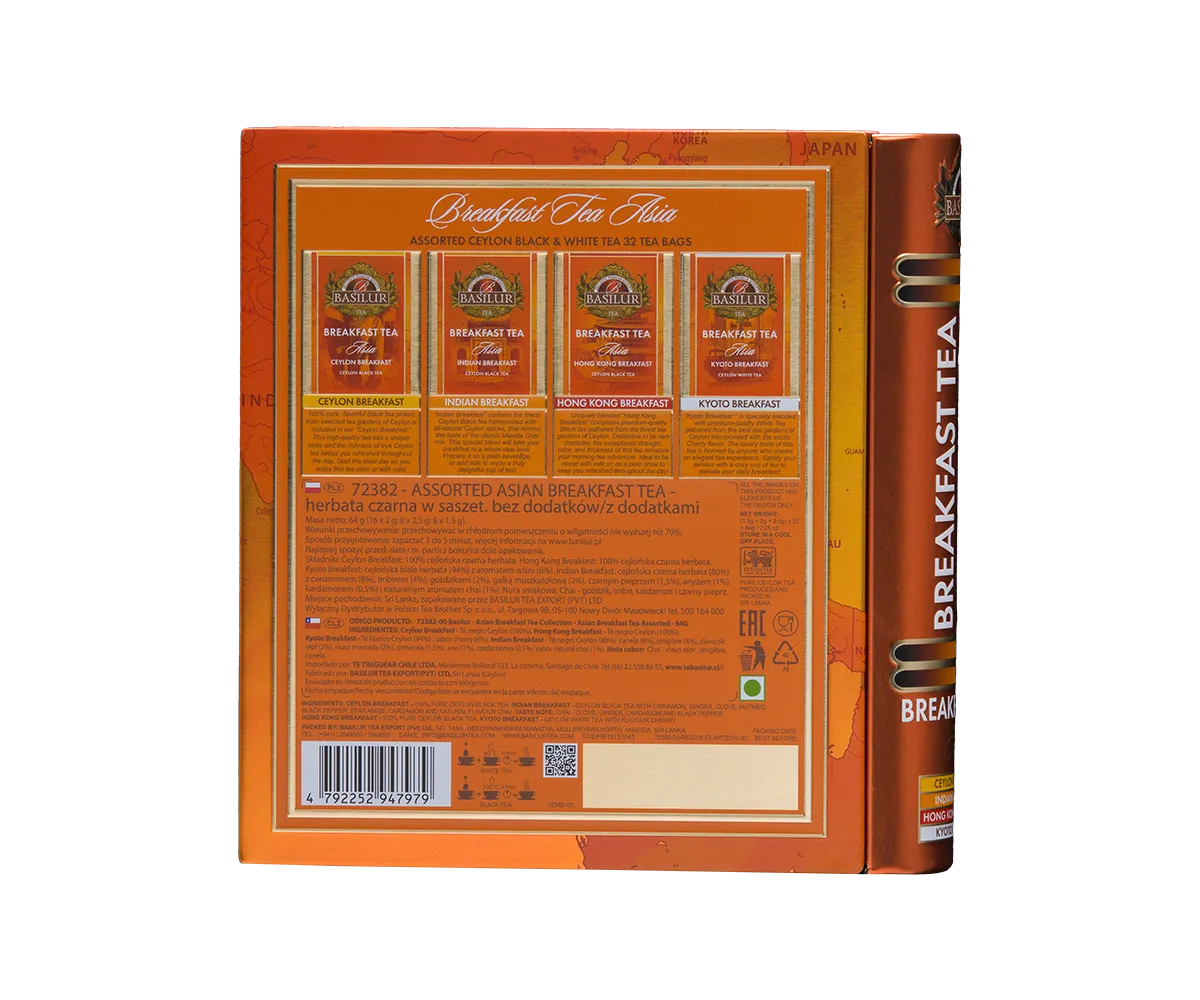 Basilur Breakfast Tea Book sort te 32 breve 4 smage kraftig