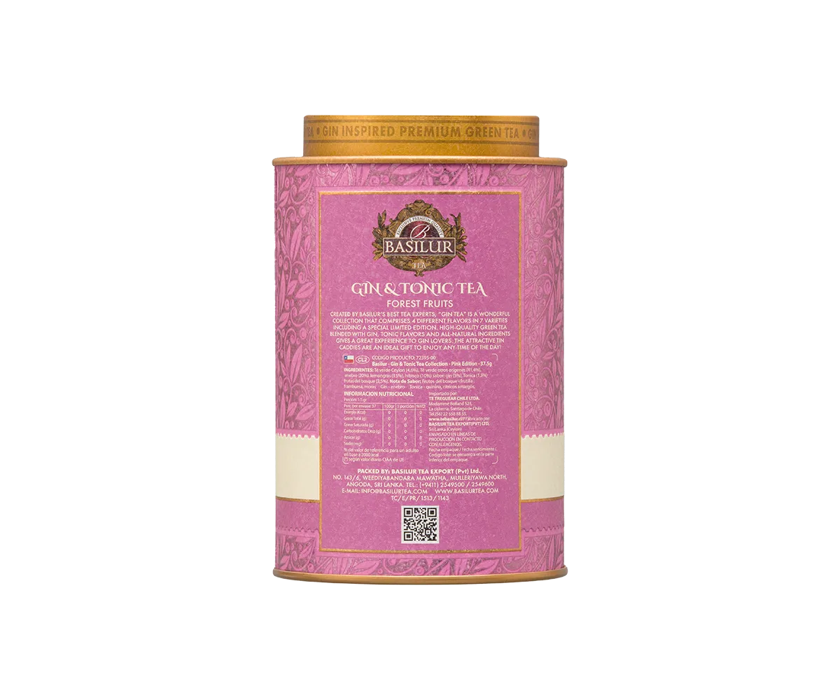 Basilur Gin Tea Pink Edition grøn te 75g gin tonic