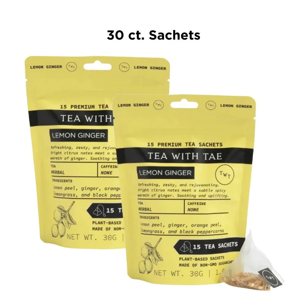 Tea with Tae Lemon Ginger Hot Tea urtete 30 breve koffeinfri