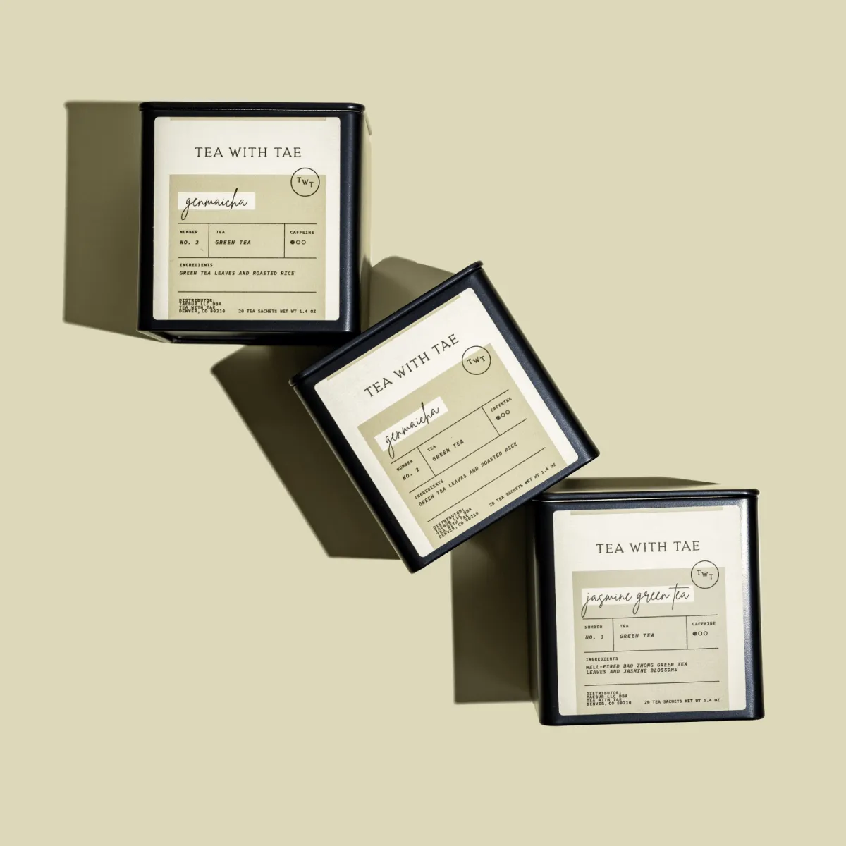 Tea with Tae Custom Large Tea Tin dåse te 20 breve