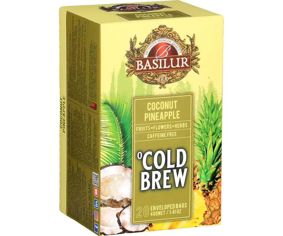 Basilur Cold Brew Coconut Pineapple te 20 breve kokos-ananas
