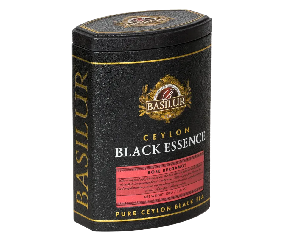Basilur Black Essence Rose Bergamot sort te 100g rose