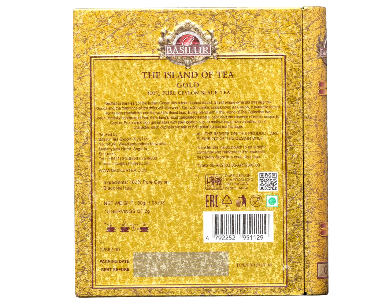 Basilur Island of Tea Gold Tea Book sort te Ceylon